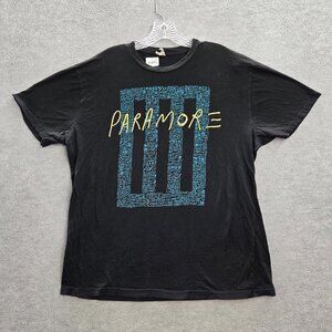 VINTAGE Paramore Men Shirt XL Black‎ Blue Bars Rock Band Y2K Tee